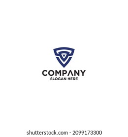 Initialbuchstabe V, O-Schild Logo-Vorlage Design