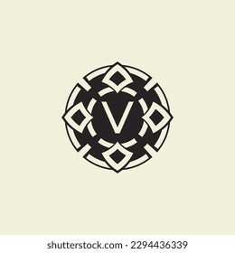 Initial letter V ornamental circle Uniting Artistic Flair with Modern Simplicity