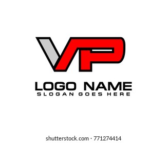 Initial letter V & P logo template vector