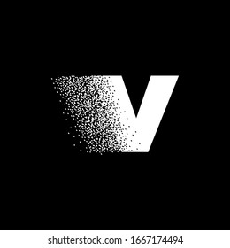 Initial Letter V Particle Effect Logo Design