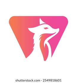 Concepto inicial del diseño del logotipo del animal doméstico de la letra V con la Plantilla del Vector del símbolo del perro