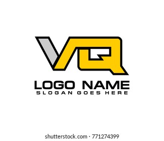 Initial letter V & Q logo template vector