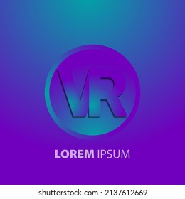 Initial letter V R logo template vector
