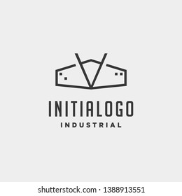 initial letter v real estate logo design vector illustration
