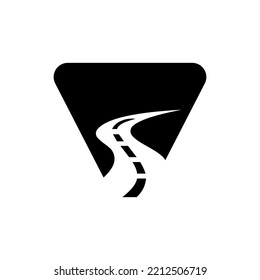 Initial Letter V Road Logo For Travel And Transportation Sign Vector Template