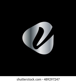 Initial Letter V Rounded Triangle Logo Design Template Elements