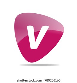 Initial Letter V Rounded Triangle Shape Icon Logo.Vector Design Template Element