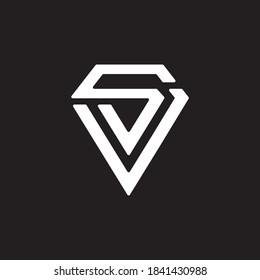 initial letter V and S pentagon silhouette logo design