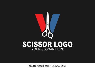 Anfangsbuchstabe V-Schere-Logo