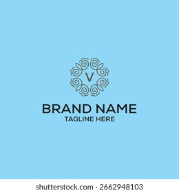 letra inicial V serif fonte logotipo design, verde natureza gráfico ícone conceito