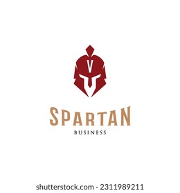 Initial Letter V Spartan Icon Logo Design Template