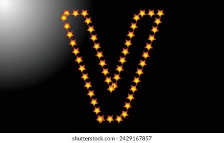 Initial letter V star logo design template vector illustration