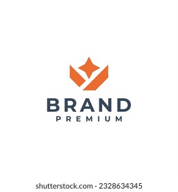 initial letter v star real estate logo
