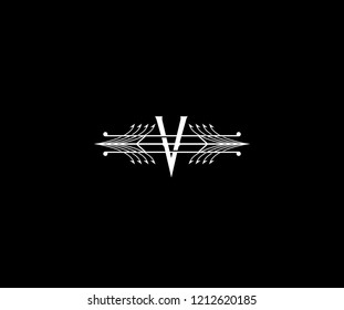 Initial Letter V Swoosh Hooks Monogram Logo