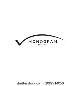 Initial letter V swoosh monogram logo design inspiration