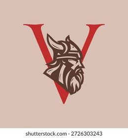Initial letter V Viking icon inspired by Norse mythology and Nordic culture. Bold runic emblem design suitable for logos, branding, tattoos, apparel, and fantasy themed graphic projects.