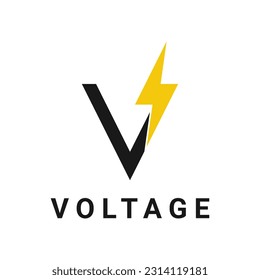 Initial Letter V Volt Electric Logo Design