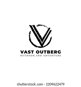 Initial letter V VV OV VO minimalist art monogram shape logo, white color on white background.