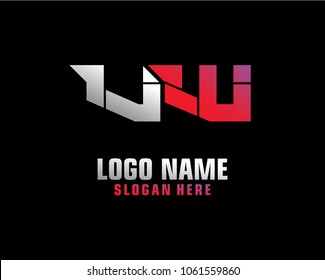 Initial letter V W logo template vector