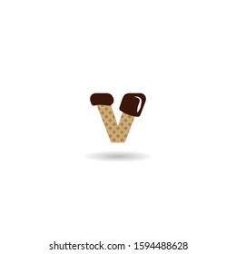 initial letter V waffle logo vector illustration design