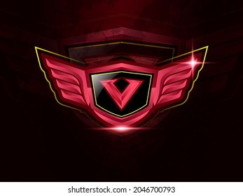 Initial letter V with wings for esport or gaming vector logo template