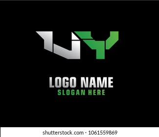 Initial letter V Y logo template vector