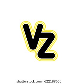 initial letter v and z. vz monogram outline logo