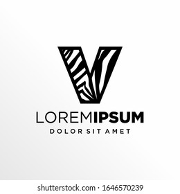 Initial Letter V Zebra Logo Design