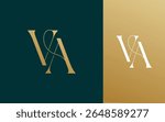 Initial letter VA AV logo design vector illustration for couple, wedding, and business