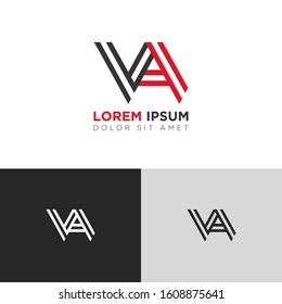 Initial Letter VA linked uppercase overlap modern logo design template. Suitable for business, consulting group company