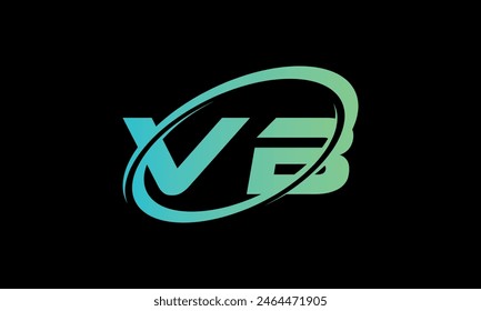 Initial Letter VB Logo. Creative And Modern VB logo Design on black background.