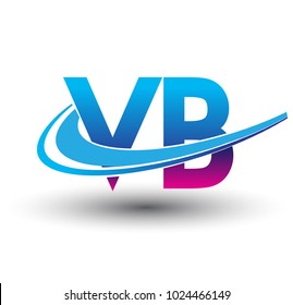 initial letter VB logotype company name colored blue and magenta swoosh design. vector logo for business and company identity.
