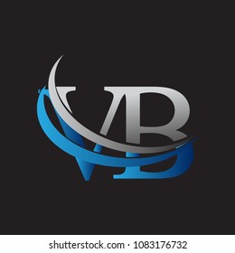 initial letter VB logotype company name colored blue and grey swoosh design. vector logo for business and company identity.
