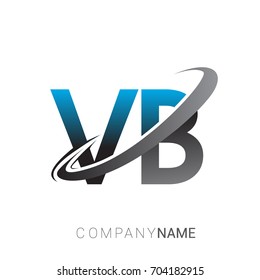 initial letter VB logotype company name colored blue and grey swoosh design. logo design for business and company identity.