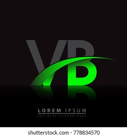 initial letter VB logotype company name colored green and black swoosh design. vector logo for business and company identity.
