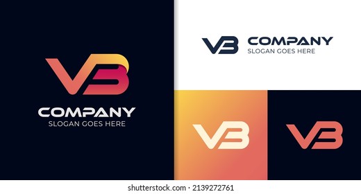 initial letter vb vector logo elements for corporate identity, sports game symbol icon design