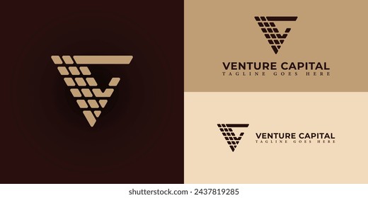Initial Letter VC or CV logo icon design template elements vector in gold color isolated on multiple background colors applied for business and consulting company logo design inspiration template