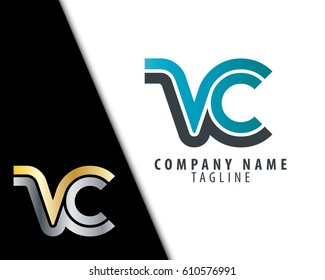 Initial Letter VC Linked Design Logo