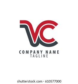 Initial Letter VC Linked Design Logo