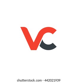 initial letter vc linked round lowercase logo red