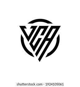 Initial letter VCA triangle monogram cool simple modern logo concept