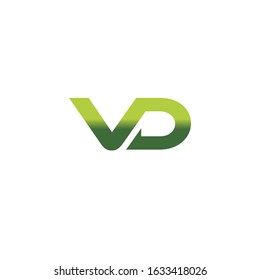 initial letter VD linked round lowercase logo green