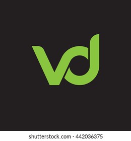 initial letter vd linked round lowercase logo green