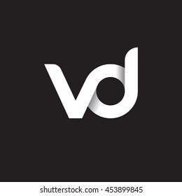 initial letter vd modern linked circle round lowercase logo white black