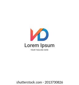 initial letter vd modern logo design