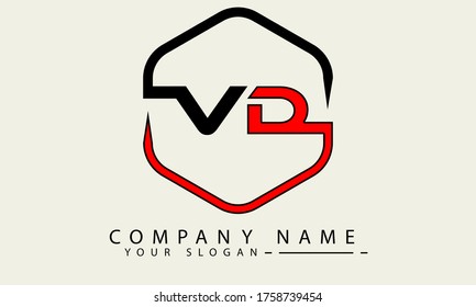 initial letter vd modern vector design template