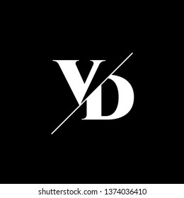 Initial Letter VD Monogram Sliced. Logo template isolated on black background