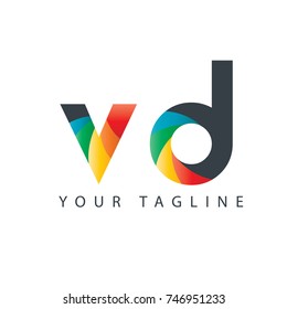 Initial Letter VD Rounded Design Logo