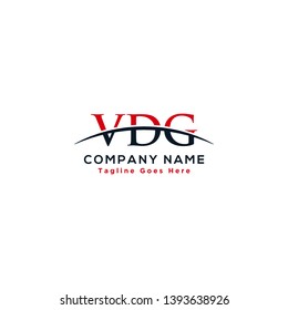Initial letter VDG, overlapping movement swoosh horizon logo company design inspiration in red and dark blue color vector