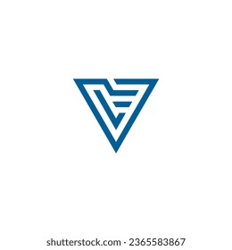  initial letter VE or EV logo in blue